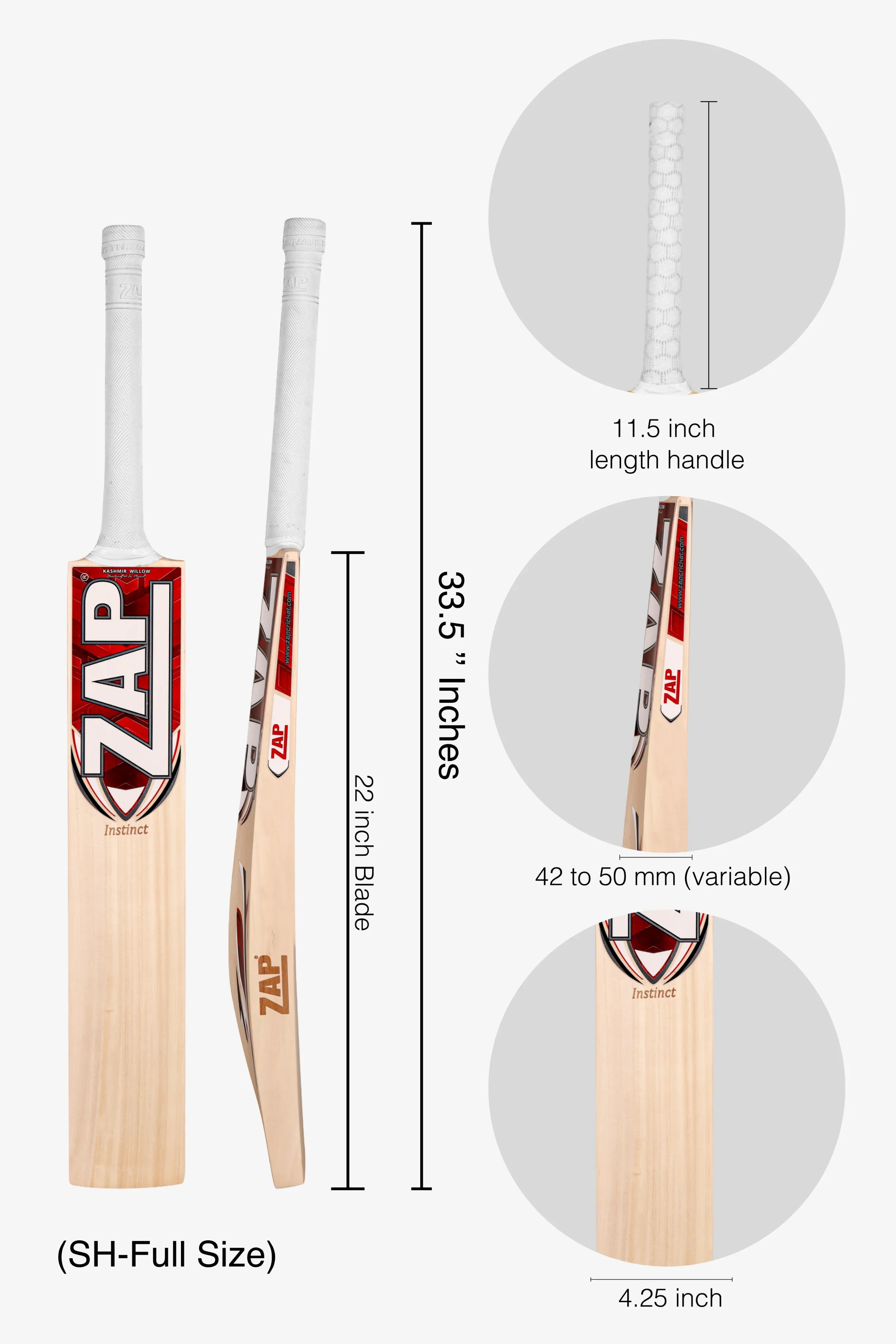 ZAP Instinct Kashmir Willow Bat-1